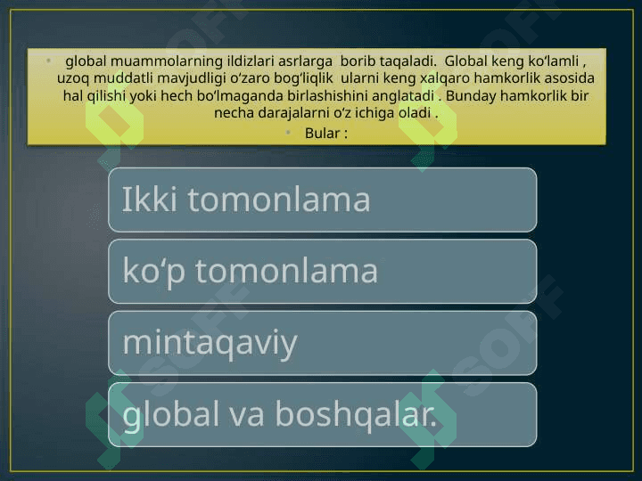 Jahon iqtisodiyoti global miqyosida muammolar hal qilishda mamlakatlararo iqtisodiy aloqalar 3