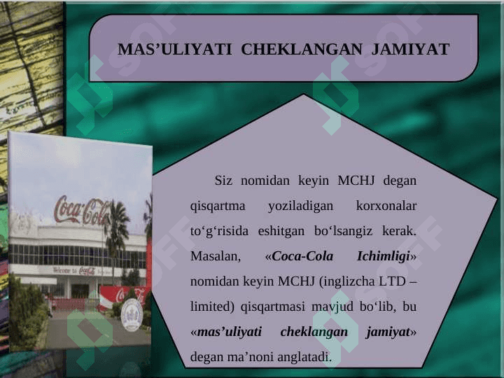 Masuliyati cheklangan jamiyat 2