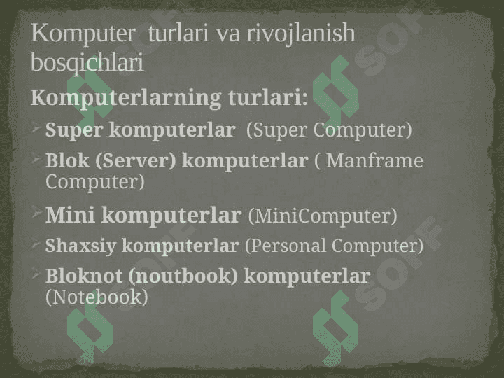 Komputer va axborot texnologiyalarining texnik ta’minoti va multidemiya vositalari 5