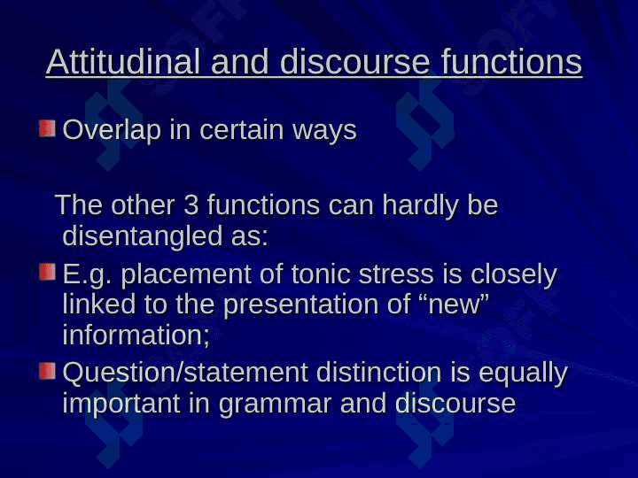 FUNCTIONS OF INTONATION: 6