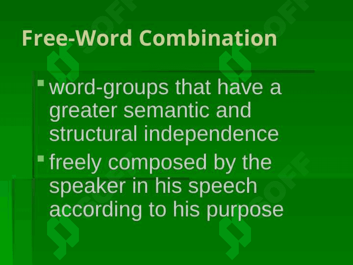FREE-WORD COMBINATIONS 5