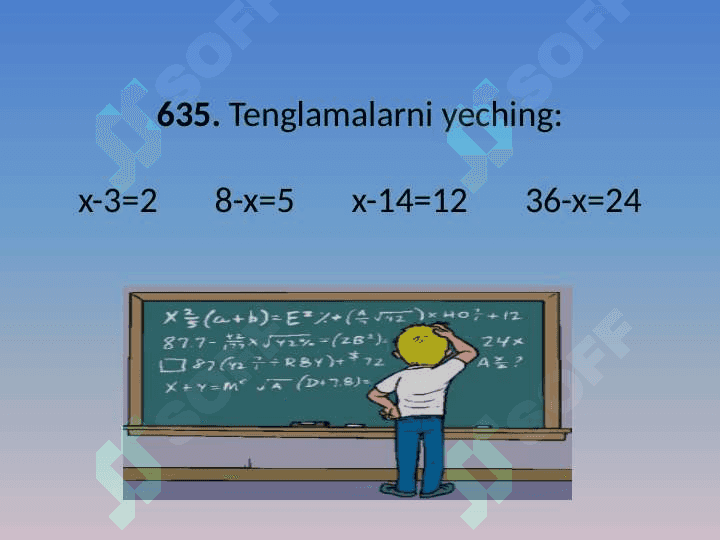 Mavzu: х - 125 = 142, 236 - х = 158 ko'rinishdagi tenglamalar 4