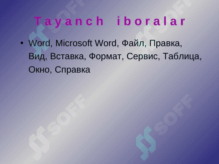 Microsoft Word matn muharriri 3