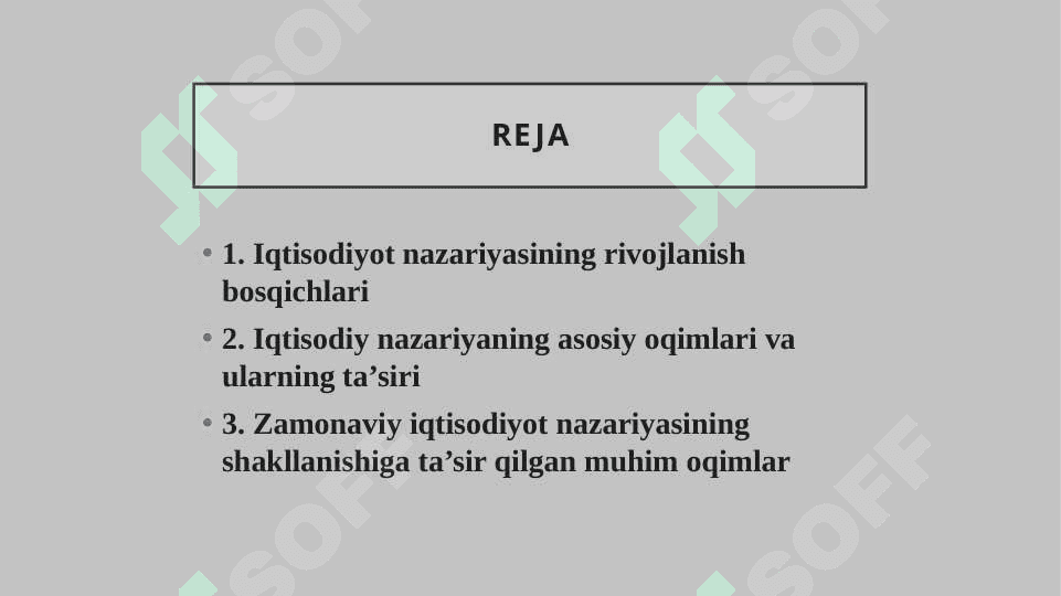 Iqtisodiyot nazariyasi fan sifatida shakllanishidagi asosiy oqimlar 2