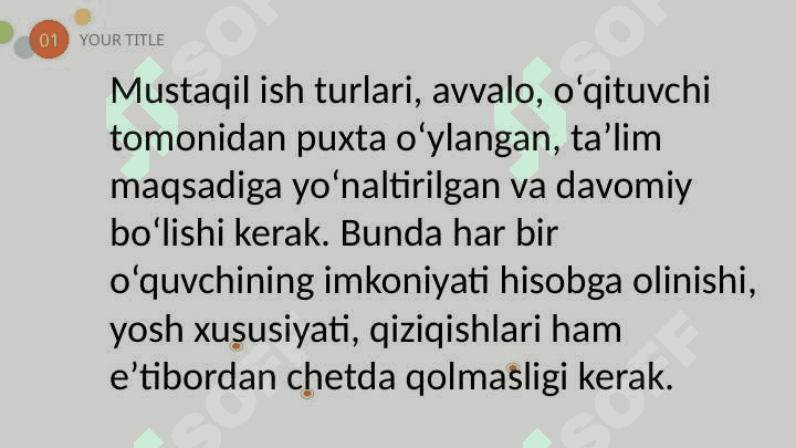 Ta’limning darsdan tashqari yordamchi shakllari(to’garak , matematika kechasi va boshqa turlari),o’zlashtirmaydigan o’quvchilar bilan ishlash, o’quvchilar uy vazifasi,uni tashkil qilishga qo’yilgan talablar,xatolar ustida ishlash 4