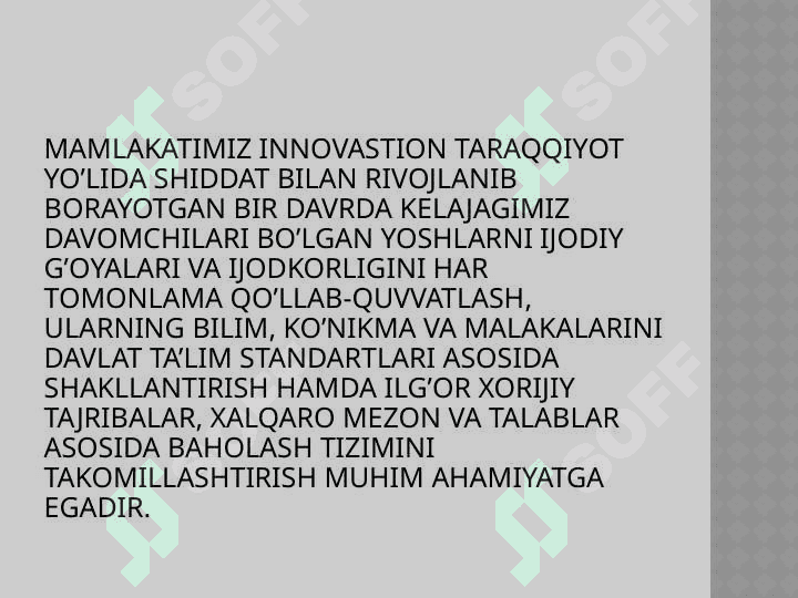 Milliy o’quv dasturi (m1,M2,m3,m4) kompetensiyalar mazmuni. O’tkazilgan xalqaro baholash dasturlarida taqdim etilgan topshiriqlar tahlili 3