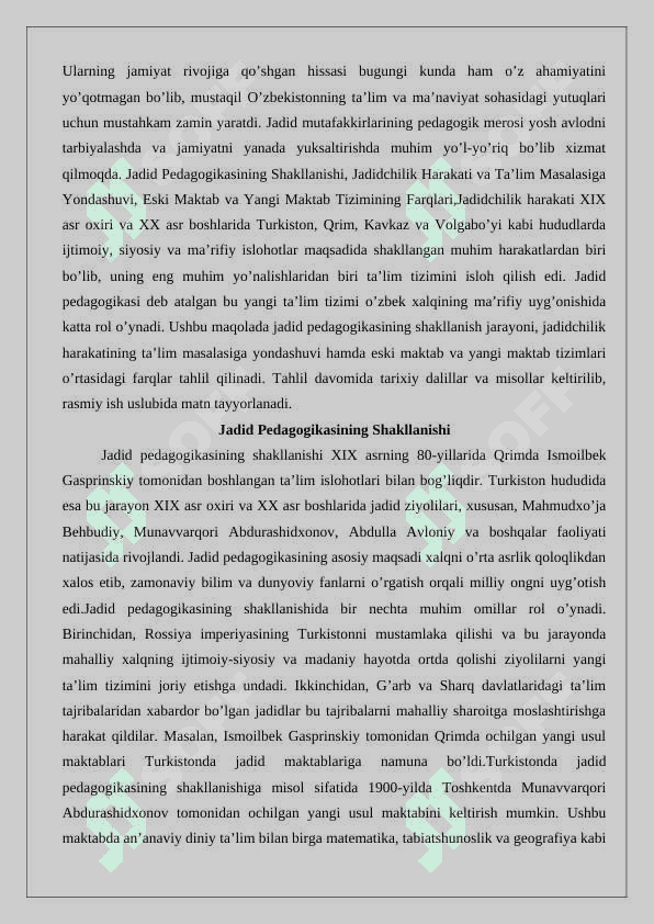 Jadid mutafakkirlarining pedagogik qarashlari 5