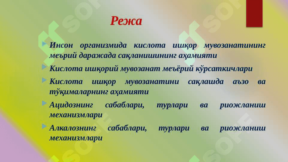Кислота ишқор мувозанатининг бузилиши 4