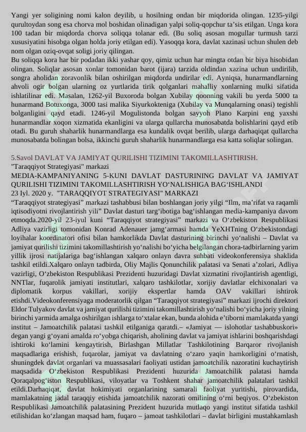 O'zbekiston tarixi fanidan 2