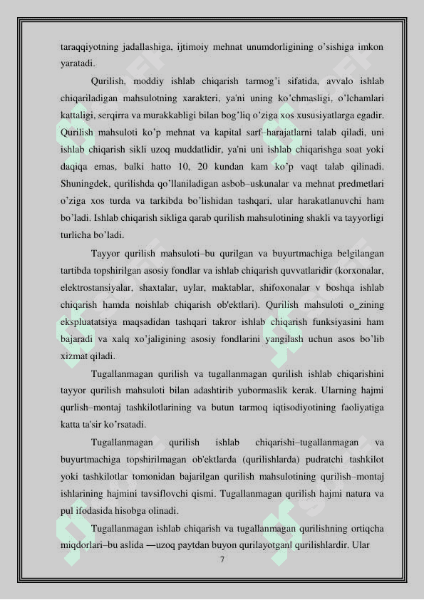 Irrigasiya latoklarini gidrofob Qo’shimchalar asosida ishlab chiqarish korxonasini loyihalash 5