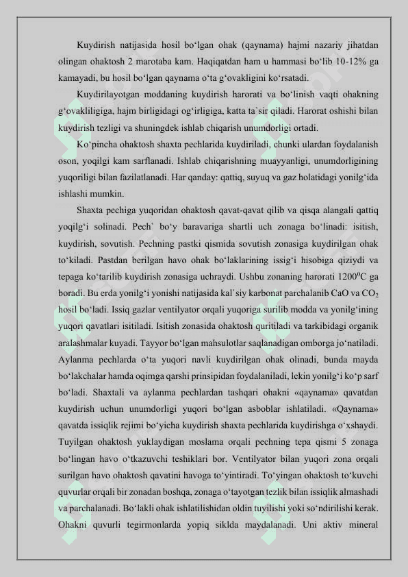 Superplastifikatorlardan foydalanib temir-beton zinapoya ishlab chiqarish korxonasini loyihalash 5
