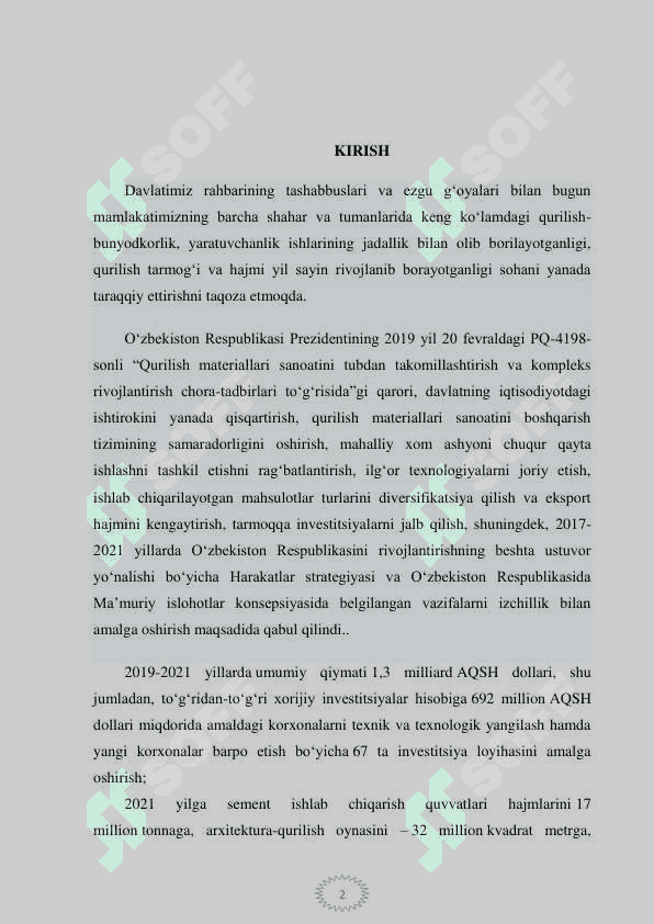 Uzluksiz qoliplash usulida temir beton qoziqlarni ishlab chiqarish korxonasini loyihalash 2