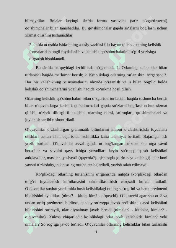 Boshlang‘ich sinflarda ot mavzusini o‘rgatish 8