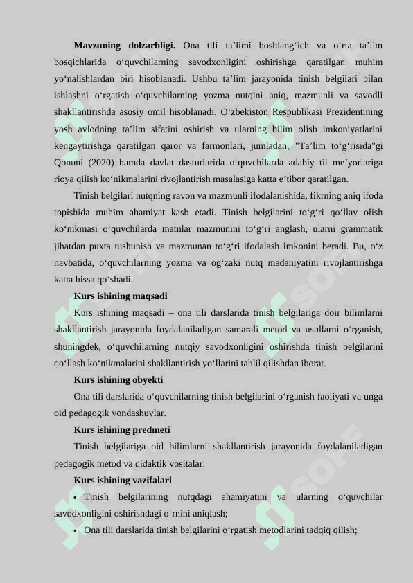 Boshlangich sinflarda tinish belgilarini o‘rgatish metodikasi 3