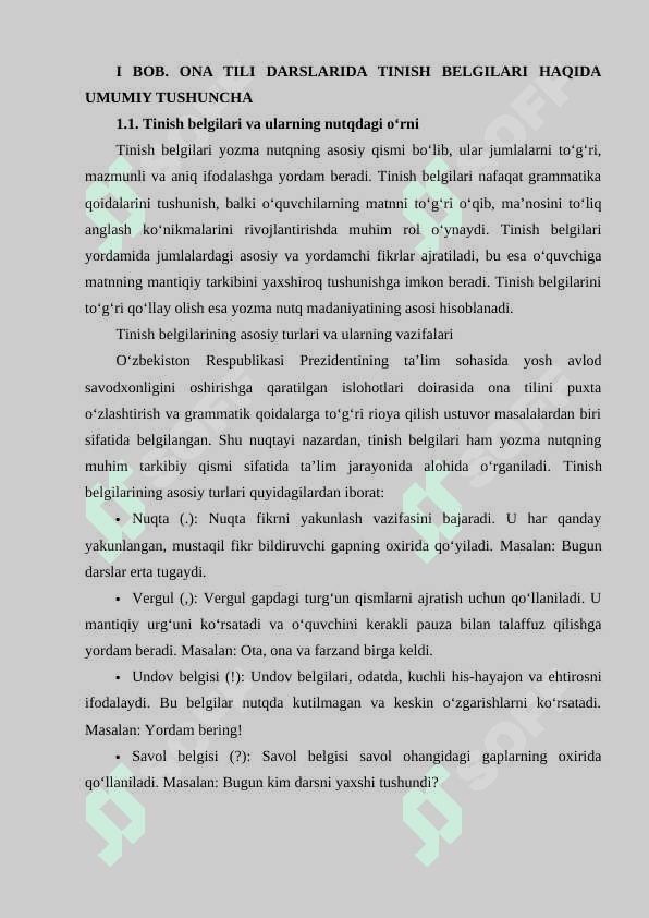 Boshlangich sinflarda tinish belgilarini o‘rgatish metodikasi 5