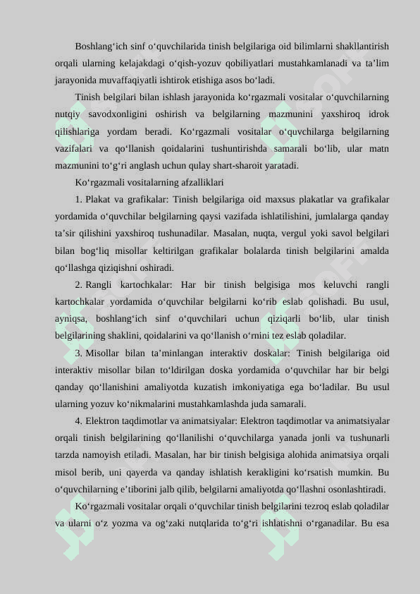 Boshlangich sinflarda tinish belgilarini o‘rgatish metodikasi 7
