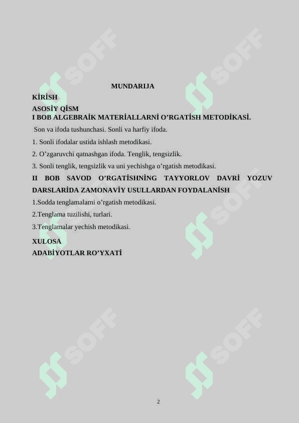 Birinchi sinfda algebraik material bilan tanishtirishda ko'rgazmali metodlarning ahamiyati 2