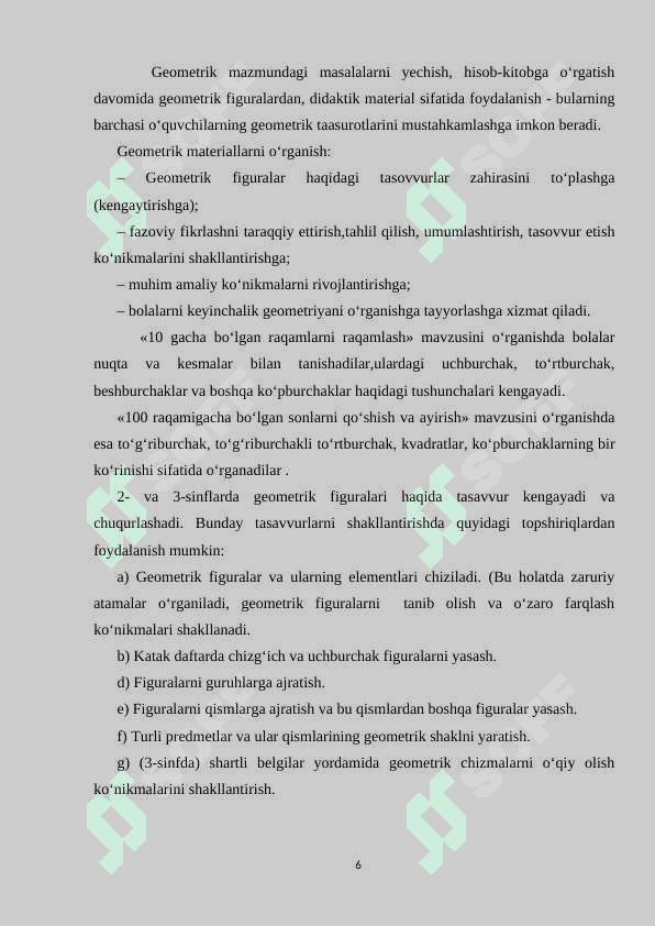 4-sinfda algebraik material bilan tanishtirish jarayonida oʻquvchilar bilim,koʻnikma va malakalarini tekshirish usullari 6