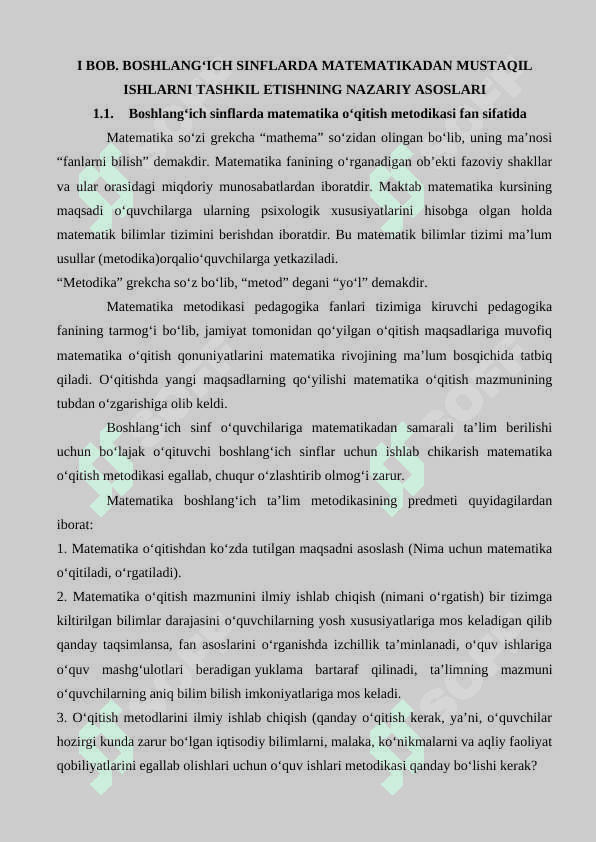 1-2- sinflarda o‘quvchilarning matematikadan mustaqil ishlarini tashkil qilish metodikasi 5