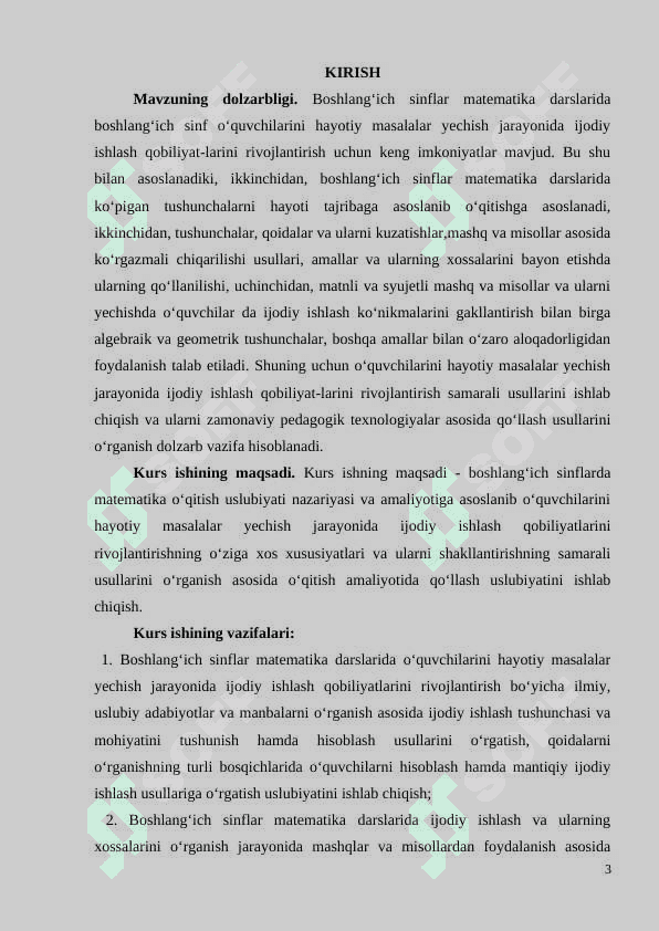 Boshlang‘ich sinflarda matematikadan o‘quvchilarning ijodiy ishlashga o‘rgatish metodikasi (2-sinf misolida)” 3
