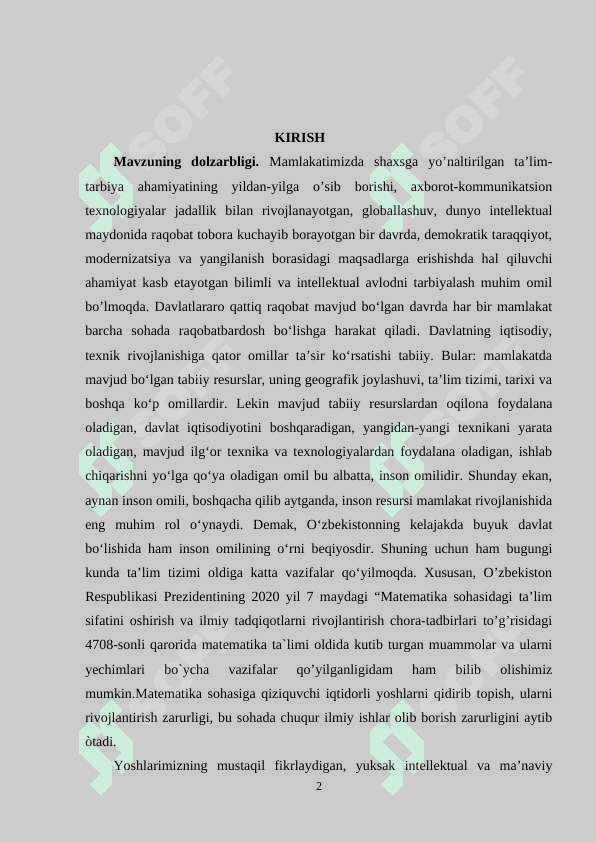 BOSHLANGʻICH SINFLARDA KOMBINATORIKAGA OID MASALALARINI YECHISHGA OʻRGATISH METODIKASI. 2