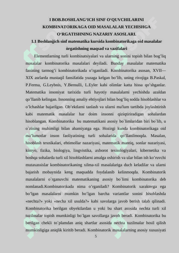 BOSHLANGʻICH SINFLARDA KOMBINATORIKAGA OID MASALALARINI YECHISHGA OʻRGATISH METODIKASI. 5