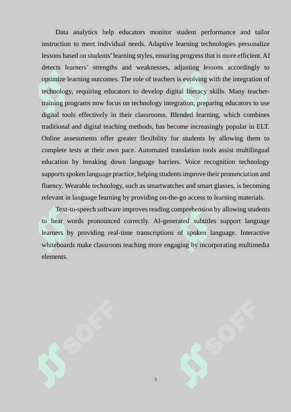 The use of information technology in increasing the effectiveness of teaching English. 5