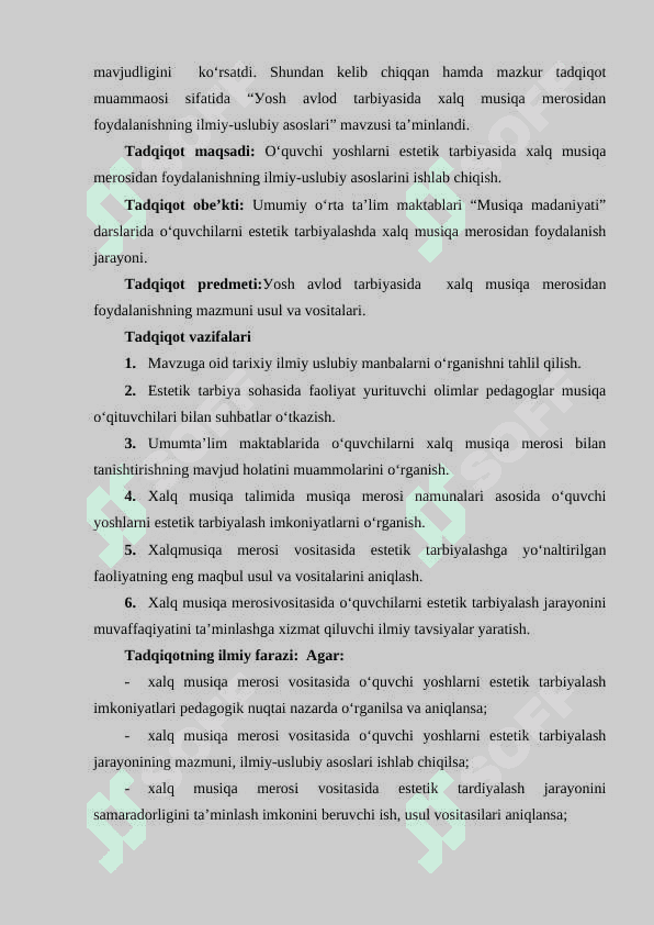 УОSH АVLОD TАRBIУАSIDА XАLQ MUSIQА MЕRОSIDАN FОУDАLАNISHNING ILMIУ-USLUBIУ АSОSLАRI (UMUMTА’LIM MАKTАBLАRI MISОLIDА 6