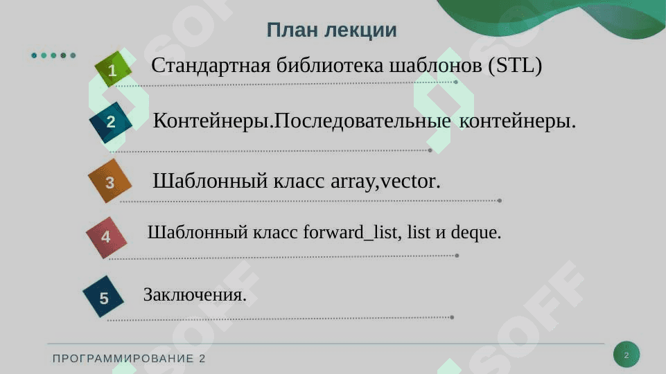 Библиотека STL. Последовательные контейнеры  (Коллекции) 2