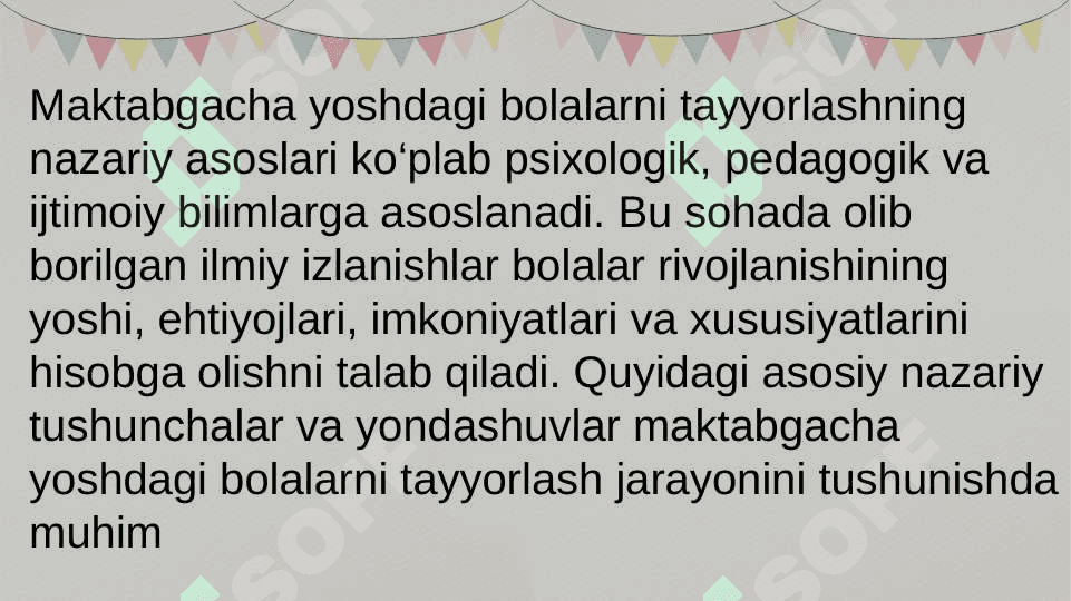 Maktabgacha yoshdagi bolalarni maktab taʼlimiga tayyorlash nazariyasi 2