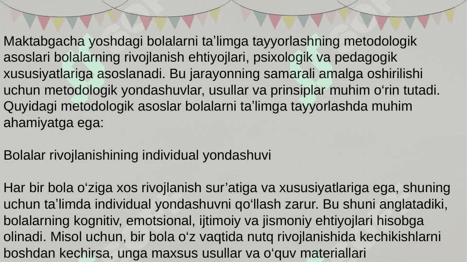 Maktabgacha yoshdagi bolalarni maktab taʼlimiga tayyorlash nazariyasi 5