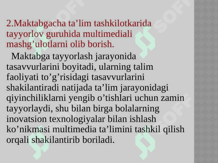 Maktabgacha ta’lim tashkilotlarida multimedialardan foydalanish 4