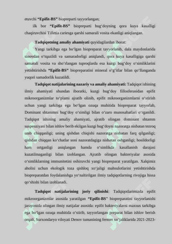 EPIFIT MIKROORGANIZMLAR, O’ZIGA XOSLIGI, TABIATDA TARQALISHI, O’SISHI, RIVOJLANISHI, OZIQLANISHIGA TASHQI MUHIT OMILLARINING TA’SIRI 8