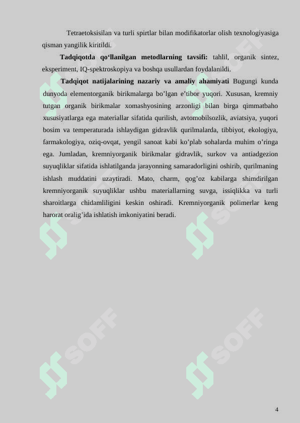 MAHALLIY XOMASHYOLAR ASOSIDA KREMNIY ORGANIK BIRIKMALAR OLISH TEXNOLOGIYASI” 5