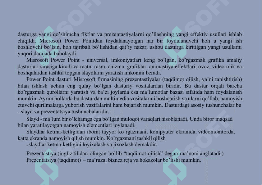 Taqdimotlarni ishlab chiqishning instrumental vositalari 3
