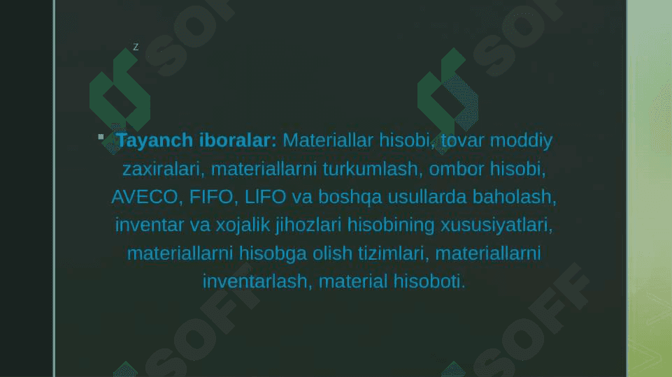 Materiallar hisobi 3