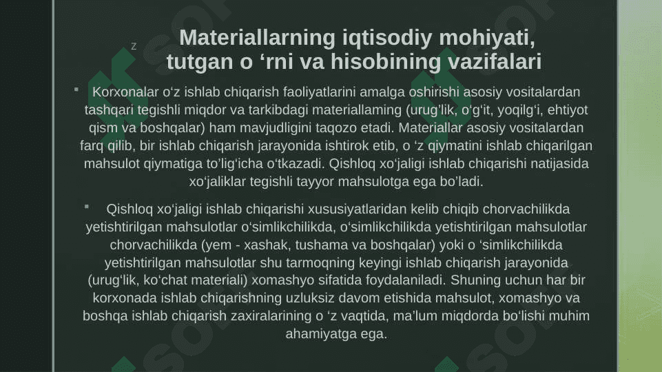 Materiallar hisobi 4