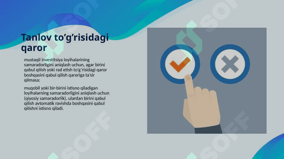 Investisiya loyihalarining moliyaviy va iqtisodiy samaradorligini baholash 8