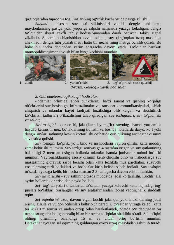 Favqulodda vaziyatlar, ularning turlari va xususiyatlari 6