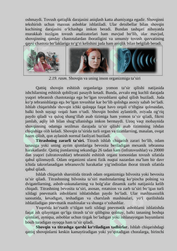 Shovqin, titrash, zararli nurlanishlar va ularga qarshi chora tadbirlar 2