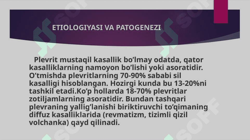 PLEVRA BO’SHLIG’IDA SUYUQLIK YIG’ILISH SINDROMI ( gidrotoraks ) 5