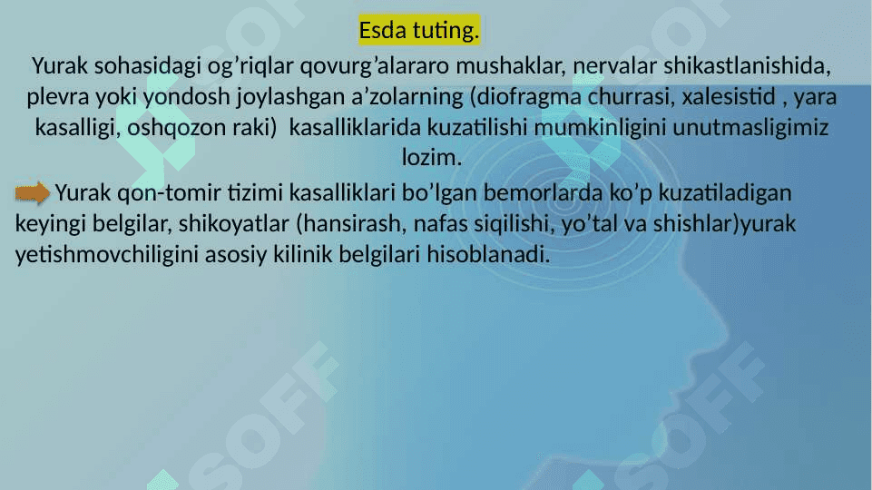 Yurak qon tomir kasalliklarida bemorlarni tekshirish usullari 6