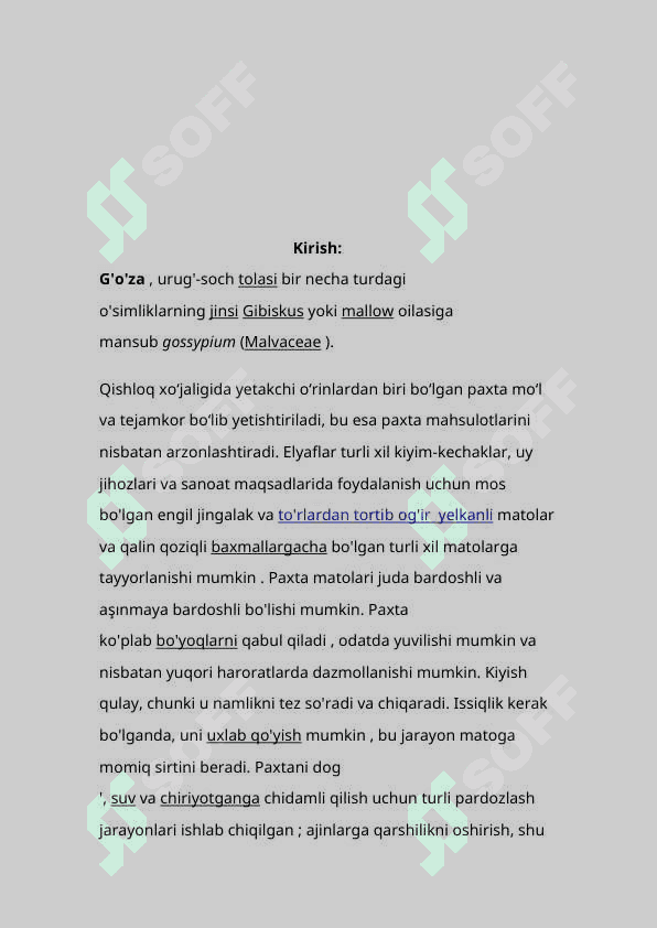 Paxta ishlab chiiqarish 2