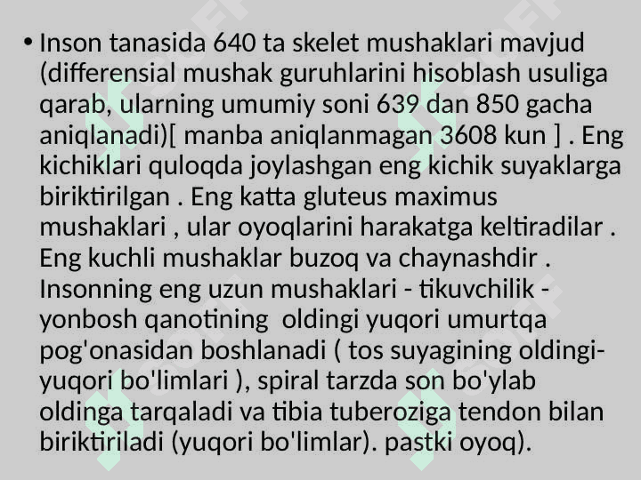 Mushaklarning xususiyatlarini o'rganish usuli 4
