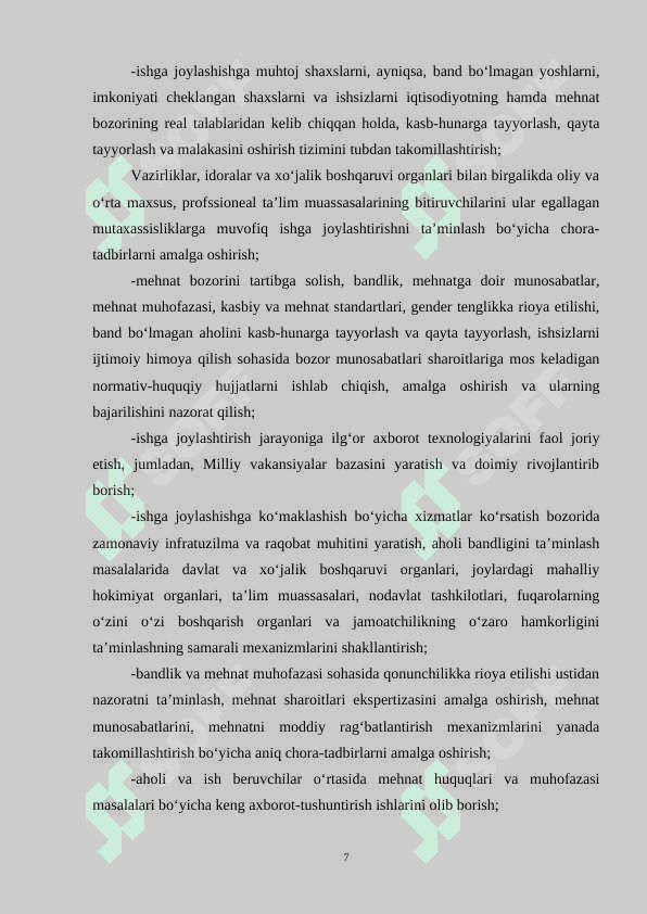 O‘ZBEKISTONDA AHOLI BANDLIGINI TARTIBGA SOLISH 7