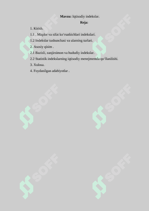 Iqtisodiy indekslar 2