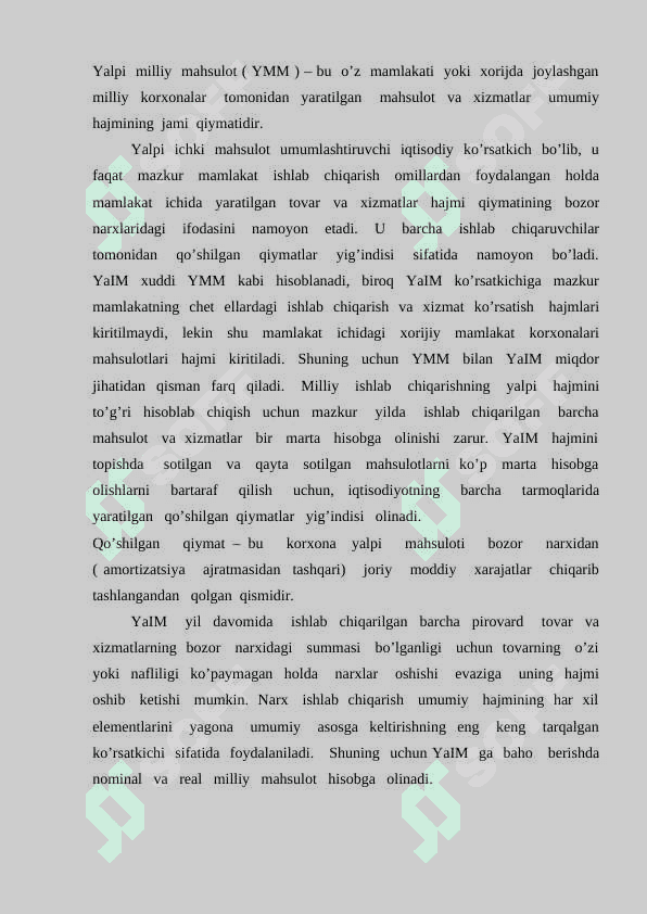 Yalpi  ichki  mahsulot  tushunchasi  va  uni   hisoblashning  asosiy  shartlari 4