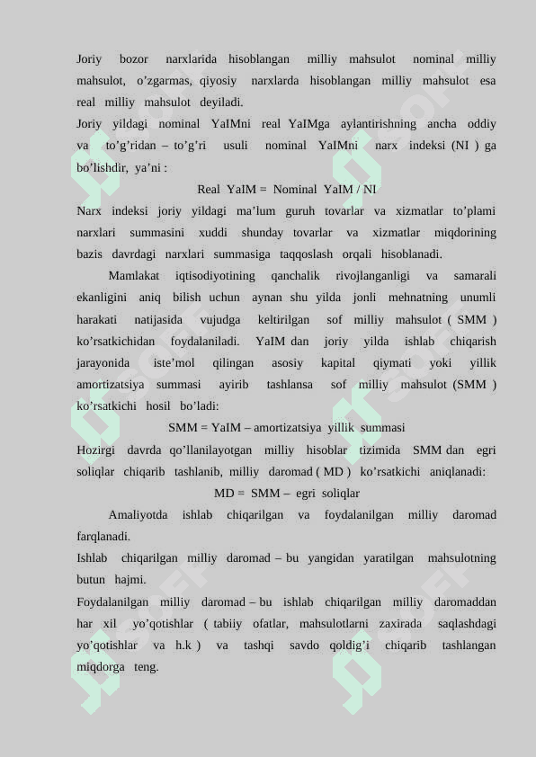 Yalpi  ichki  mahsulot  tushunchasi  va  uni   hisoblashning  asosiy  shartlari 5