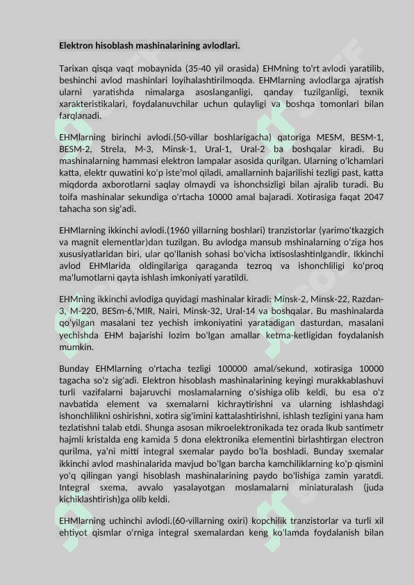 Elektron hisoblash mashinalariningdasturi taminoti haqida ma’lumot 2