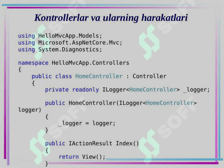 ASP.NET Core MVC da kontrollerlar 4